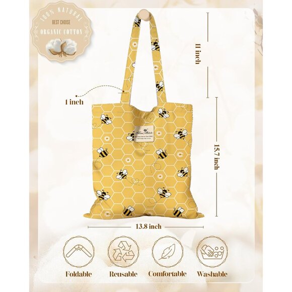Versatile Ladies Tote Bag - Lovely Printed Design with Secure Magnetic Closure - Picture 2 of 6